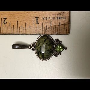 Green Stone Necklace Charm
